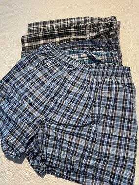 Men's XL Boxer Shorts - Blue/Black Pack (5) - 65% cotton - 35% polyester 🎁🥰